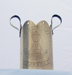 German 77mm shell case vase with looped handles German 77mm shell case vase with looped handles