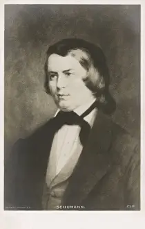 Prints of Robert Schumann (1810-1856) - German Composer and Music Critic. Date: circa 1850 Robert Schumann Prints: Robert Schumann Print circa 1850