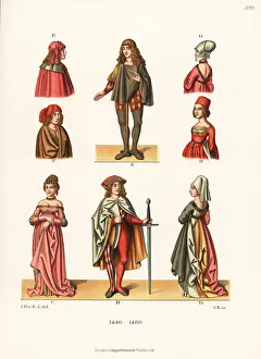 German fashions of the 15th century, including mi-parti German fashions of the 15th century, including mi-parti