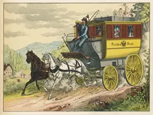 Rural Countryside Scenes Prints: German Mail Coach