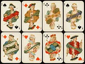German Playing Card Print: Kings, Queens and Knaves