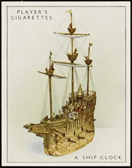 German Ship Clock Print