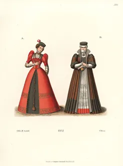 German women in big shoulder pads, 1572 German women in big shoulder pads, 1572