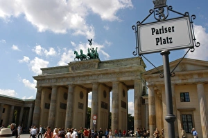 Germany. Berlin. Brandenburg Gate crowned by the Quadriga of Germany. Berlin. Brandenburg Gate crowned by the Quadriga of
