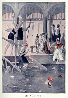 Vintage Swimming Costume Prints: Getting into the Swimming Pool
