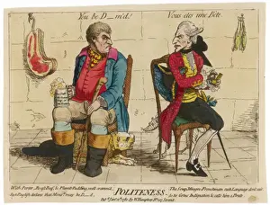 Politic Prints: Anglo-French Politeness Print: John Bull and French Counterpart