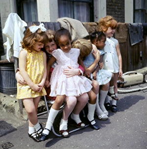 Six girls on a Balham street, SW London Six girls on a Balham street, SW London