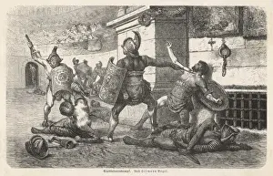 Ancient Rome Paintings Prints: Gladiator Seeks Approval