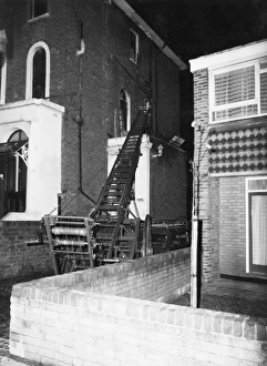 GLC-LFB 50 foot wheeled escape ladder in use GLC-LFB 50 foot wheeled escape ladder in use