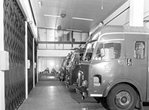 GLC-LFB New Lewisham fire station appliance room GLC-LFB New Lewisham fire station appliance room