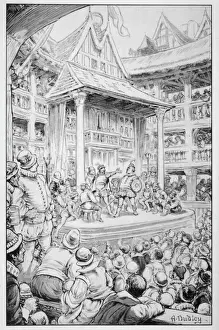 Art Prints: Globe Theatre Performance Print