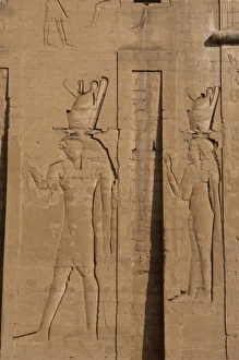 God Horus and goddess Hathor. Edfu. Egypt God Horus and goddess Hathor. Edfu. Egypt