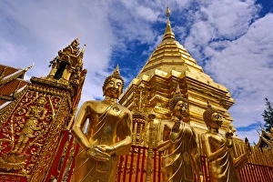 Golden Chedi, Wat Prathat Doi Suthep temple, Chiang Mai Golden Chedi, Wat Prathat Doi Suthep temple, Chiang Mai