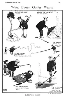 Heath Robinson Prints: 'What Every Golfer Wants' Print, 1921