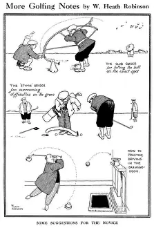 Heath Robinson Prints: Golfing Aids: Illustrations by William Heath Robinson Print