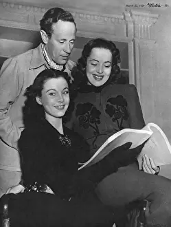 Margaret Mitchell Prints: Gone with the Wind Lead Actors Reading Script Print 1939