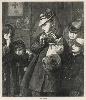 Good Friday Print: Young Girl with Hot Cross Buns