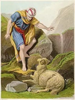 Prints of The parable of THE GOOD SHEPHERD finding the lost sheep Sheep Prints: The Good Shepherd Print - Lost Sheep
