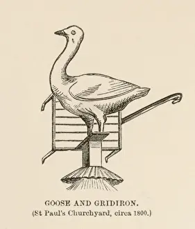 Print of the Goose and Gridiron Inn Sign