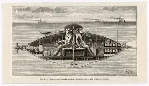 Goubet Submarine Print 1885