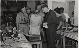 Governor viewing exhibition of works, Mauritius Governor viewing exhibition of works, Mauritius