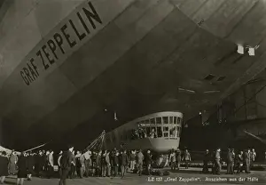 Graf Zeppelin Print: LZ 127 Manoeuvring Out of Hangar, 1931