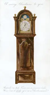 Grandfather Clock Print, circa 1900