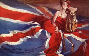 Great Britain - Union Flag with modern Britannia and Lion Great Britain - Union Flag with modern Britannia and Lion