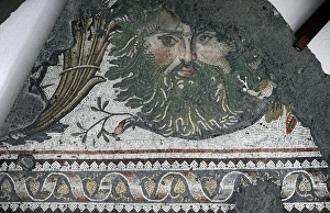 Great Palace Mosaic Museum. Byzantine style. Maked head. Ist Great Palace Mosaic Museum. Byzantine style. Maked head. Ist