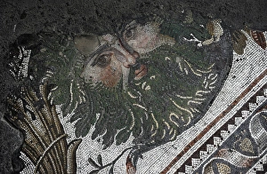 Great Palace Mosaic Museum. Byzantine style. Maked head. Ist Great Palace Mosaic Museum. Byzantine style. Maked head. Ist