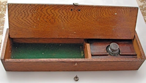 Great War oak games box with handmade cribbage lid Great War oak games box with handmade cribbage lid