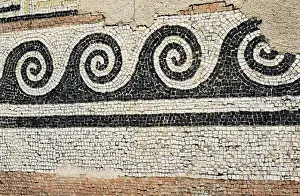 Prints of GREECE. CYCLADES. Delos. Geometric motifs mosaic. Greek art. Mosaic Delos Prints: Delos Geometric Motifs Mosaic Print