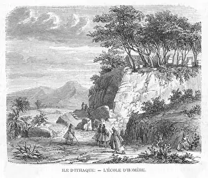 19th Century Art Prints: Greece / Ithaca 1863