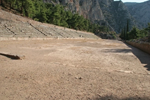 Greek Art. Delphi. View of Stadium, used for the Pythian Gam Greek Art. Delphi. View of Stadium, used for the Pythian Gam