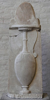 Greek art. Grave relief of Paramythion with a vase for weddi Greek art. Grave relief of Paramythion with a vase for weddi