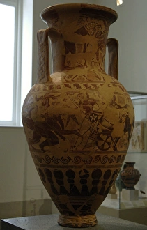 Greek art. Greece. Terracotta neck amphora. 7th century BC Greek art. Greece. Terracotta neck amphora. 7th century BC