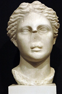GREEK ART. REPUBLIC OF ALBANIA. Bust of Apollo. II century GREEK ART. REPUBLIC OF ALBANIA. Bust of Apollo. II century