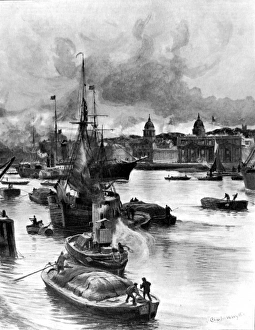 Greenwich Hospital and the River Thames, London, 1900 Greenwich Hospital and the River Thames, London, 1900