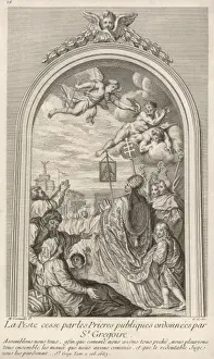 Saint Gregory The Great Prints: Gregorius Stops Plague