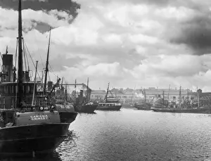 Prints of No 2 Fish Dock, full of fishing boats, Grimsby, Lincolnshire, England Lincolnshire Prints: Grimsby Fish Dock Print