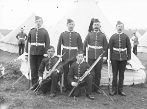 Group of soldiers and cadets at a training camp Group of soldiers and cadets at a training camp