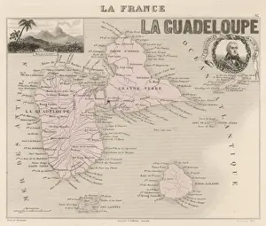 Guadeloupe Map Print - 1493 Discovery by Columbus