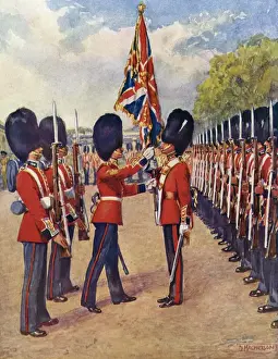 Guards Saluting The Colour, 1920s Print