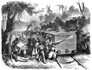 1863 Mexican Guerrilla Attack on a French Train Print