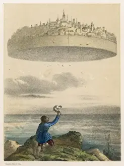 Gulliver's Laputa Print: A Floating Island in the Air