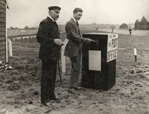Gustav Hamel posting an airmail letter Gustav Hamel posting an airmail letter