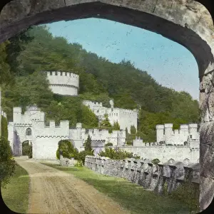 Prints of Lantern slide depicting Gwyrich Castle in Wales. Date: circa 1890s Map Prints: Gwrych Castle Print, Wales circa 1890s