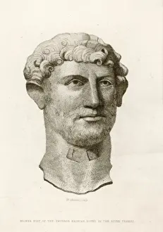 Hadrianus Roman Emperor Bust Print