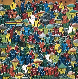 Haitian women. Naive art. Painting. Private Collection Haitian women. Naive art. Painting. Private Collection