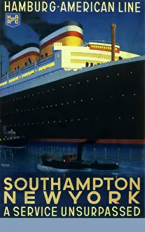 Hamburg American line passenger ship poster Hamburg American line passenger ship poster